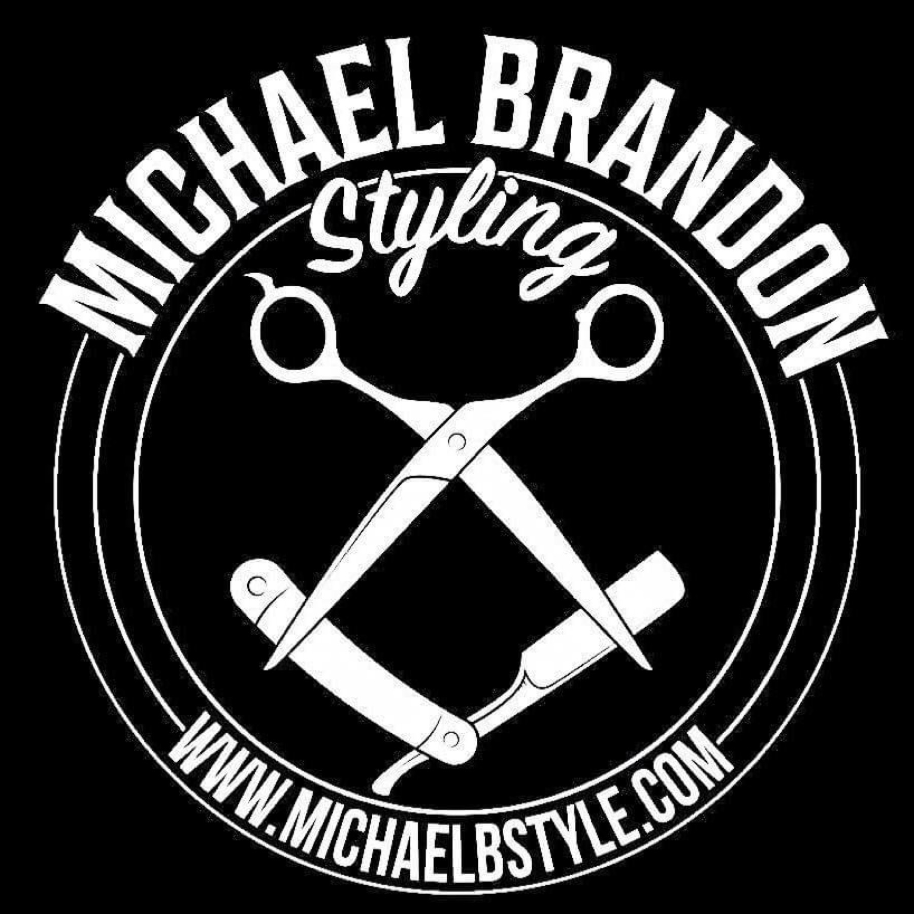 Michael Brandon styling campaign portrait inside the salon.